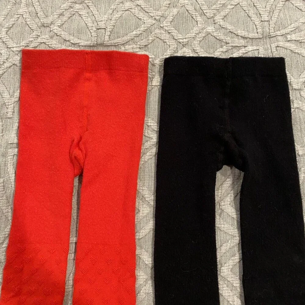 Girls Sz 4-6X Tights Bundle - Red & Black